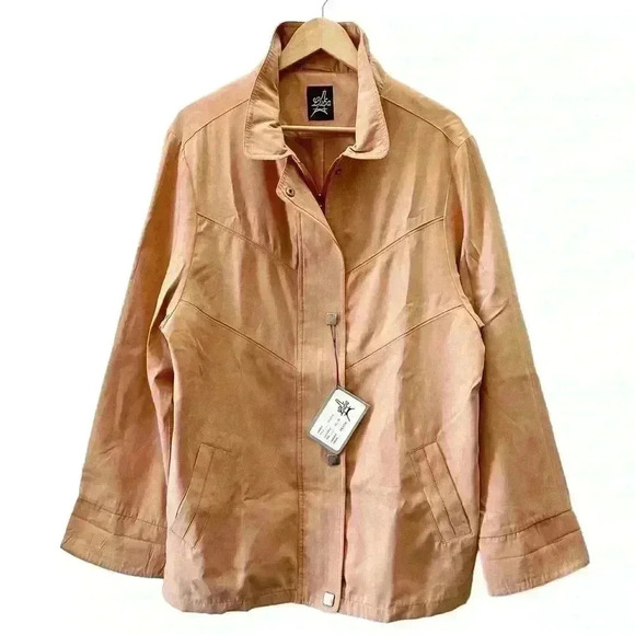 Vintage Luba Trench Coat Lightweight Softshell Jacket Pastel Peach 15/16 NWT - Picture 14 of 14